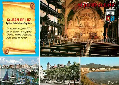 AK / Ansichtskarte Saint Jean de Luz Hafen Kirche Saint Jean Baptiste Saint Jean de Luz