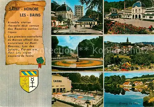 AK / Ansichtskarte Saint Honore les Bains Etang Thermal Springbrunnen Casino Etang de Seu Saint Honore les Bains