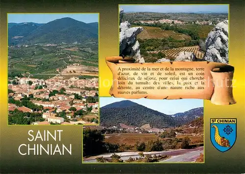 AK / Ansichtskarte Saint Chinian Fliegeraufnahme Saint Chinian