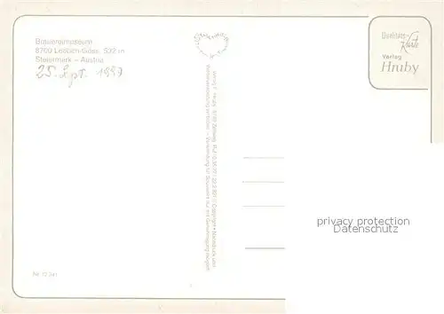 AK / Ansichtskarte Goess Brauereimuseum Goess