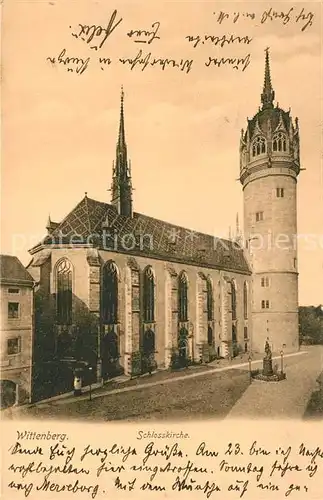 AK / Ansichtskarte Wittenberg_Lutherstadt Schlosskirche Wittenberg_Lutherstadt