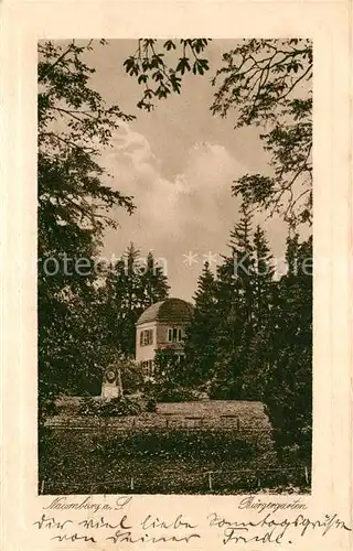 AK / Ansichtskarte Naumburg_Saale Buergergarten Naumburg_Saale