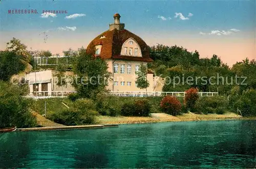 AK / Ansichtskarte Merseburg_Saale Bootshaus Merseburg_Saale