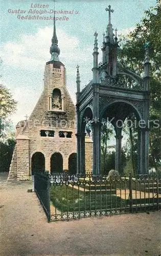 AK / Ansichtskarte Luetzen Gustav Adolph Denkmal mit Gedaechtniskapelle Luetzen
