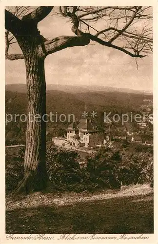 AK / Ansichtskarte Gernrode_Harz Blick vom Einsamen Baeumchen Gernrode Harz