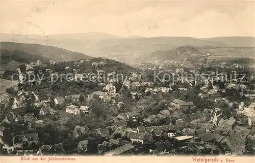 AK / Ansichtskarte Wernigerode_Harz Blick von der Schlossterrasse Wernigerode Harz