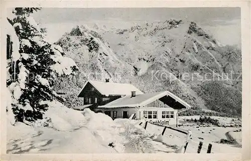 AK / Ansichtskarte Mittenwald_Bayern Groebl Alm mit Karwendel Mittenwald Bayern