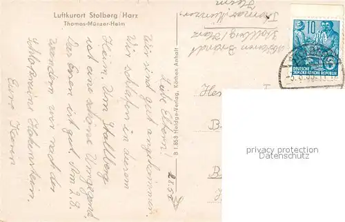 AK / Ansichtskarte Stolberg_Harz Thomas Muenzer Heim Stolberg Harz