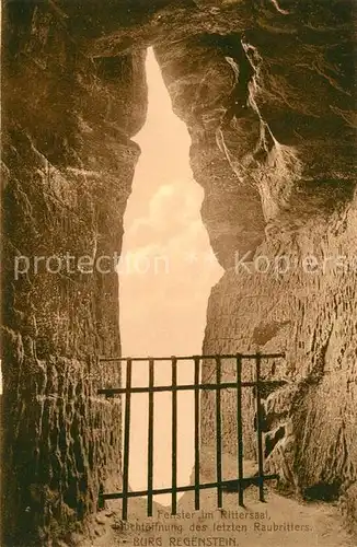 AK / Ansichtskarte Blankenburg_Harz Burg Regenstein Fenster im Rittersaal Fluchtoeffnung Blankenburg_Harz