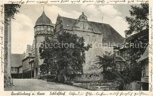 AK / Ansichtskarte Quedlinburg Schlosshof Quedlinburg