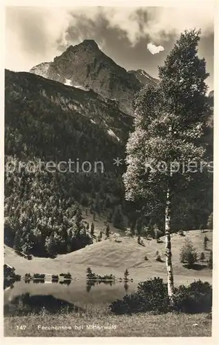 AK / Ansichtskarte Mittenwald_Bayern Ferchensee Mittenwald Bayern