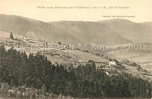 AK / Ansichtskarte Baerental_Feldberg mit Seebuck und Bismarckdenkmal Baerental Feldberg