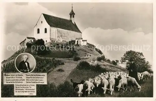 AK / Ansichtskarte Wurmlingen_Kapelle Bergkapelle Schaefer mit Schafherde Wurmlingen_Kapelle