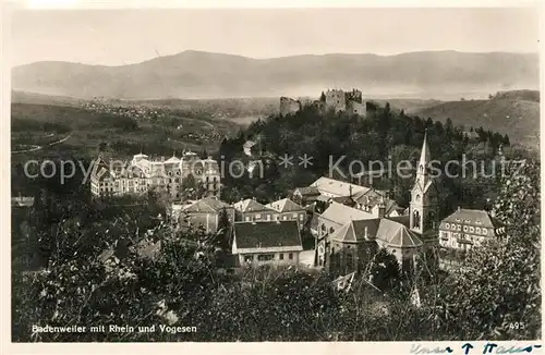 AK / Ansichtskarte Badenweiler mit Rhein und Vogesen Badenweiler