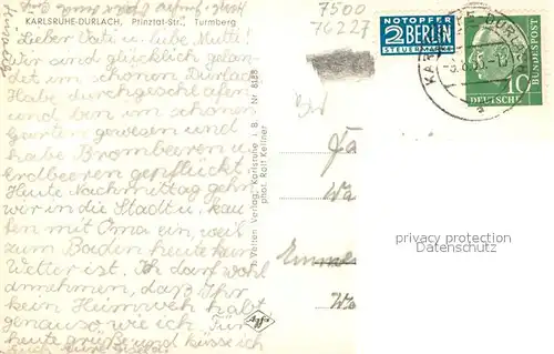 AK / Ansichtskarte Durlach Pfinztalstrasse mit Turmberg Durlach