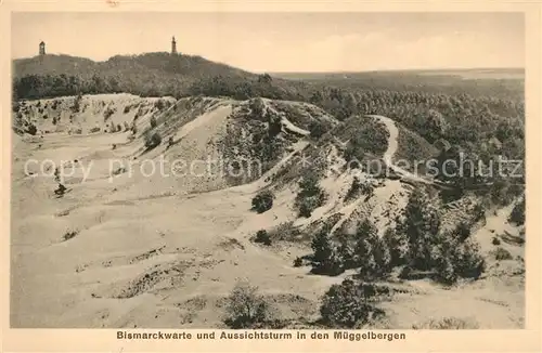 AK / Ansichtskarte Treptow_Berlin Bismarckwarte und Aussichtsturm in den Mueggelbergen Treptow Berlin