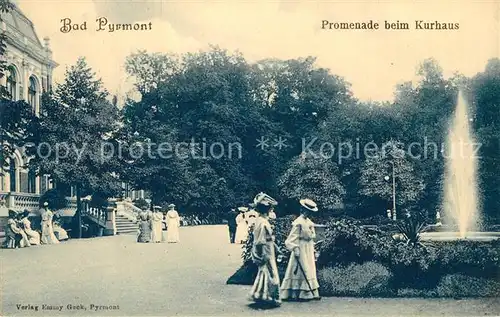 AK / Ansichtskarte Bad_Pyrmont Promenade beim Kurhaus Bad_Pyrmont