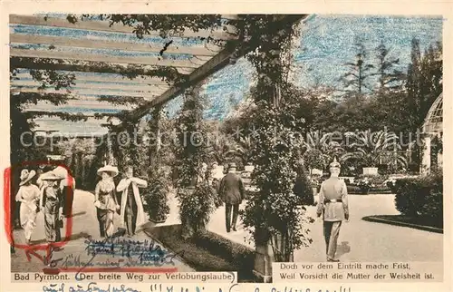 AK / Ansichtskarte Bad_Pyrmont Weg zur Verlobungslaube Bad_Pyrmont