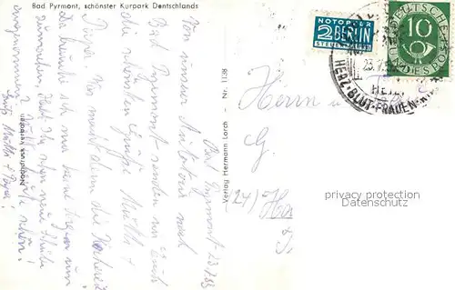 AK / Ansichtskarte Bad_Pyrmont Brunnenhalle Hauptallee Kurhausallee Palmengarten Teilansicht Schloss Kurhaus Kohlensaeurebad Bad_Pyrmont