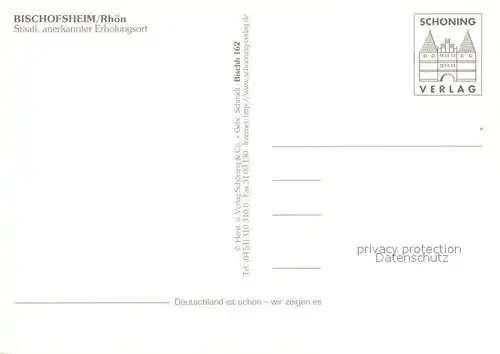 AK / Ansichtskarte Bischofsheim_Rhoen Marktplatz Kirche Marktplatzbrunnen Zehntturm Bischofsheim Rhoen