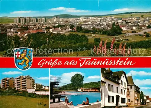 AK / Ansichtskarte Taunusstein Freibad Neubauten Wohnbloecke Taunusstein