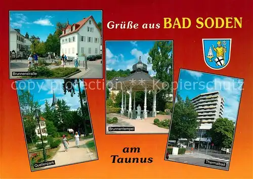 AK / Ansichtskarte Bad_Soden_Taunus Brunnenstrasse Tempel Thermalbad Quellenpark Bad_Soden_Taunus