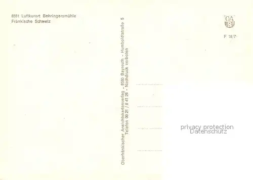 AK / Ansichtskarte Behringersmuehle  Behringersmuehle