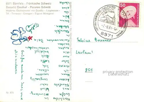 AK / Ansichtskarte Baernfels Gasthaus Pension Schmitt Baernfels