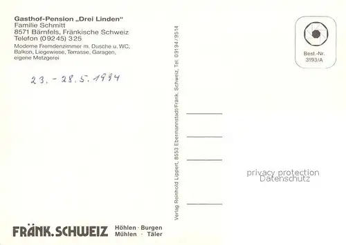AK / Ansichtskarte Baernfels Gasthaus Pension Drei Linden Baernfels