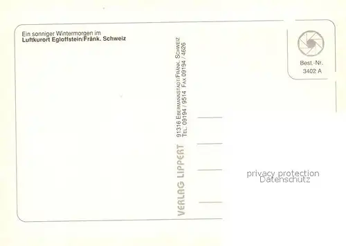 AK / Ansichtskarte Egloffstein im Winter Egloffstein