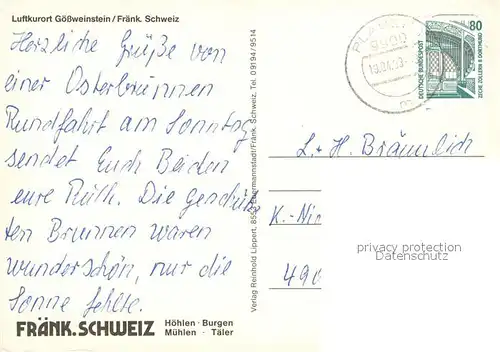 AK / Ansichtskarte Goessweinstein mit Kirche  Goessweinstein