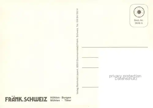 AK / Ansichtskarte Ebermannstadt Goessweinstein Obertrubach Mugggendorf Bieberach Pottenstein Forchheim Ebermannstadt