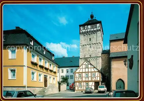 AK / Ansichtskarte Bischofsheim_Rhoen Partie am Zehntturm Bischofsheim Rhoen