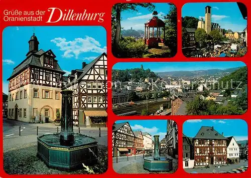 AK / Ansichtskarte Dillenburg Oranienstadt Fachwerk Brunnen Dillenburg