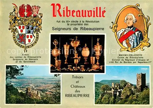 AK / Ansichtskarte Ribeauville_Haut_Rhin_Elsass Panorama Portrait Maximilien Joseph Comte de Rebeaupierre  Ribeauville_Haut