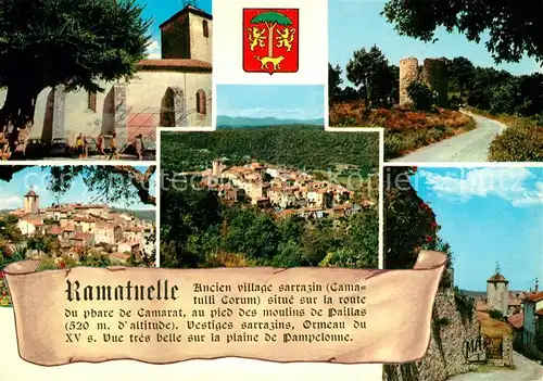 AK / Ansichtskarte Ramatuelle Place de Ormeau Loulin de Paillas Panorama Ramatuelle