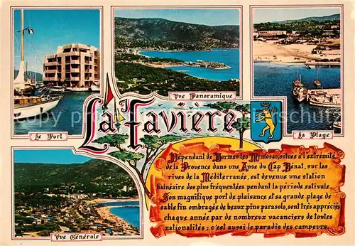 AK / Ansichtskarte La_Faviere_Bormes Hafen Panorama Strand Fliegeraufnahme La_Faviere_Bormes