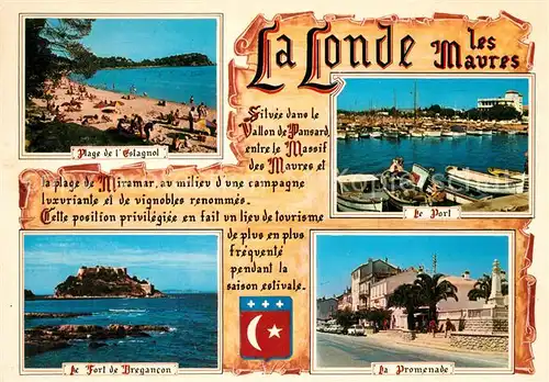 AK / Ansichtskarte Londe les Maures_La Strand Promenade Hafen Fort de Bregancon Londe les Maures_La