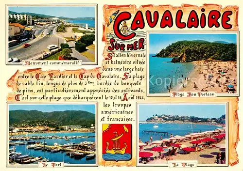 AK / Ansichtskarte Cavalaire sur Mer Monument commemmoralif Strand Bon Porteau Hafen  Cavalaire sur Mer