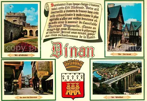 AK / Ansichtskarte Dinan Chateau Viaduct Altstadt Place des Merciers Chronik Dinan