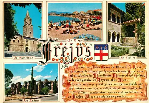 AK / Ansichtskarte Frejus Kathedrale Kloster Strand Arenen Chronik Frejus