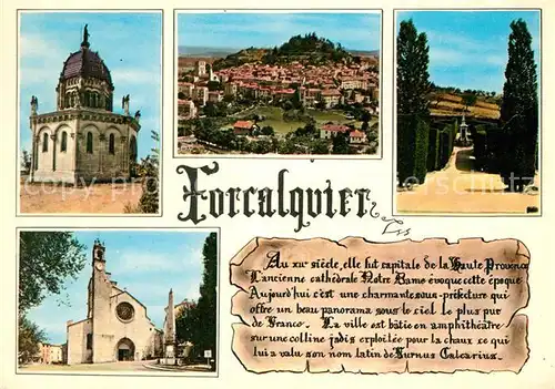 AK / Ansichtskarte Forcalquier Kirche Kathedrale Park Panorama Chronik Forcalquier