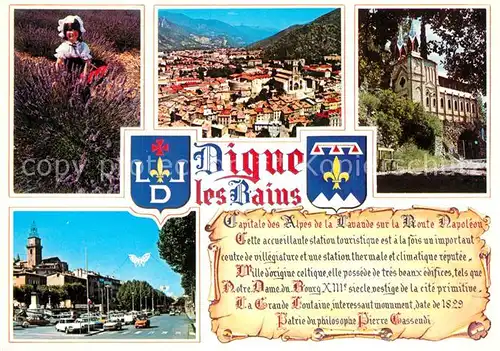 AK / Ansichtskarte Digne les Bains Panorama Kathedrale Stadtansicht Chronik Digne les Bains