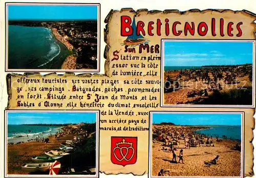 AK / Ansichtskarte Bretignolles sur Mer Fliegeraufnahme Strand  Bretignolles sur Mer