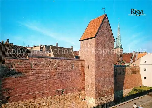 AK / Ansichtskarte Riga_Lettland Stadtmauer Turm Riga_Lettland