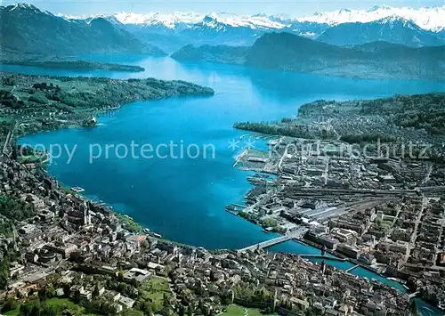 AK / Ansichtskarte Luzern_LU Vierwaldstaettersee Alpenpanorama Fliegeraufnahme Luzern_LU