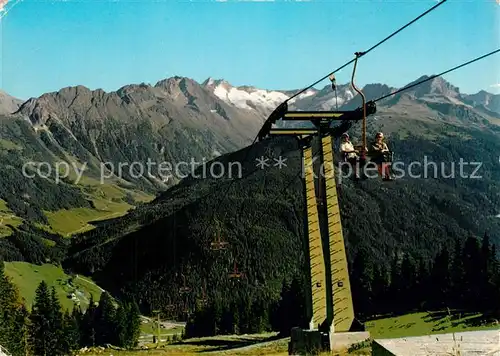 AK / Ansichtskarte Gerlos Isskogel Sesselbahn gegen Schoenachtal Alpenpanorama Gerlos