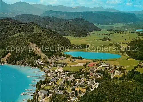 AK / Ansichtskarte Seelach_Klopeinersee mit Kleinsee Alpenpanorama Fliegeraufnahme Seelach_Klopeinersee