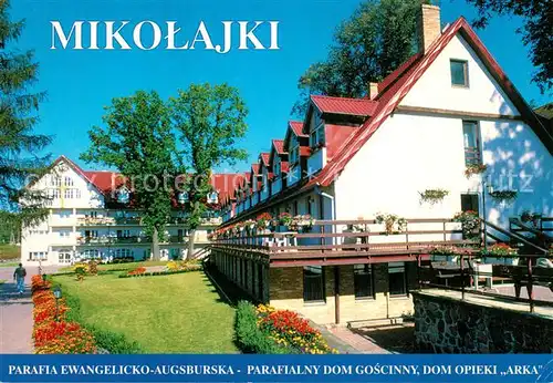 AK / Ansichtskarte Mikolajki Parafia Ewangelicko Augsburska Parafialny Dom Goscinny Dom Opieki Arka Mikolajki