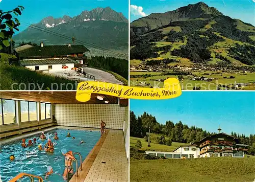 AK / Ansichtskarte St_Johann_Tirol Berggasthof Jugendheim Buchwies Hallenbad Landschaftspanorama Wilder Kaiser Kaisergebirge St_Johann_Tirol